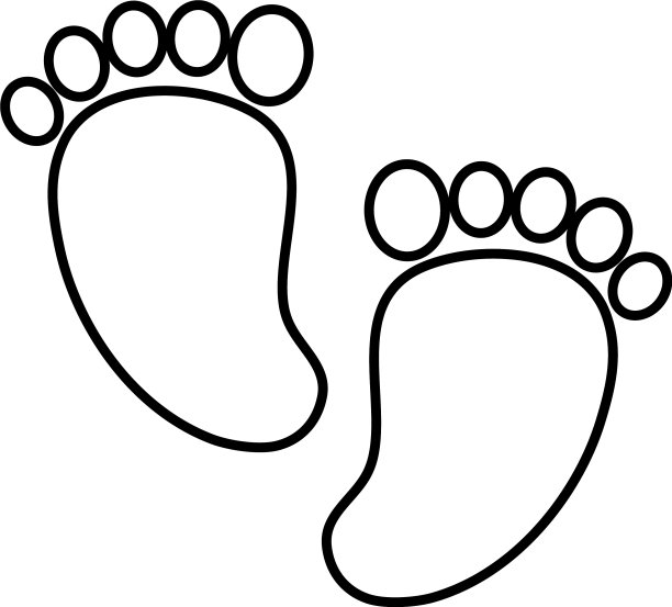 脚印线条风格图标设计图片下载