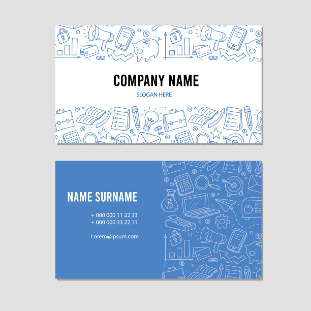 手绘商务、金融拜访卡图片下载