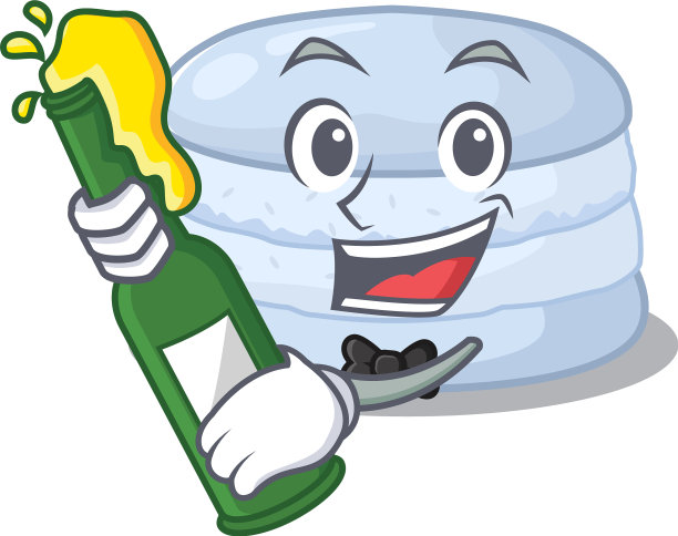 吉祥物卡通设计用蓝莓马卡龙图片下载