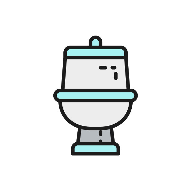 卫生间浴室平面颜色线条图标图片下载