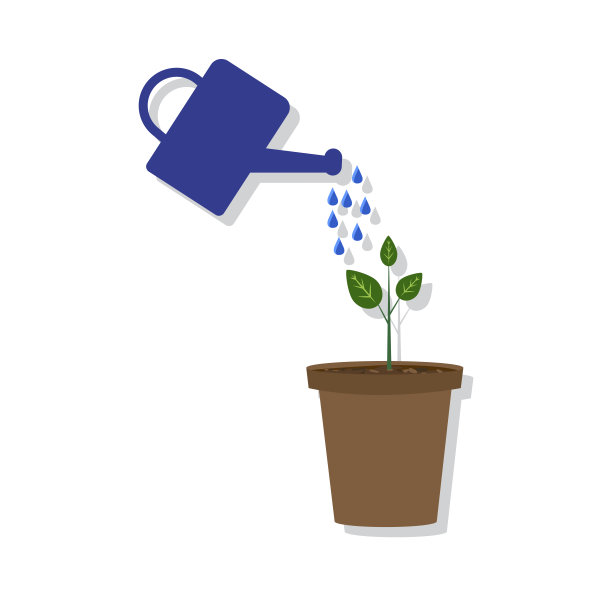 白色背景上的花盆喷壶。可编辑的中风。自然插图。股票的形象。每股收益10。图片下载