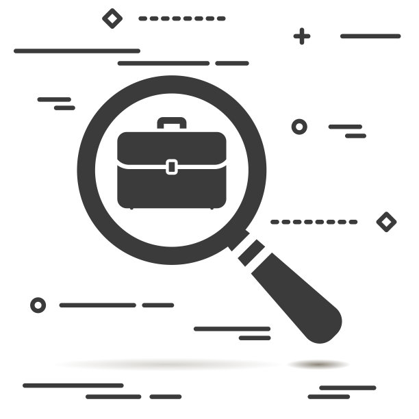 平线设计以放大镜为图形形象概念图片下载