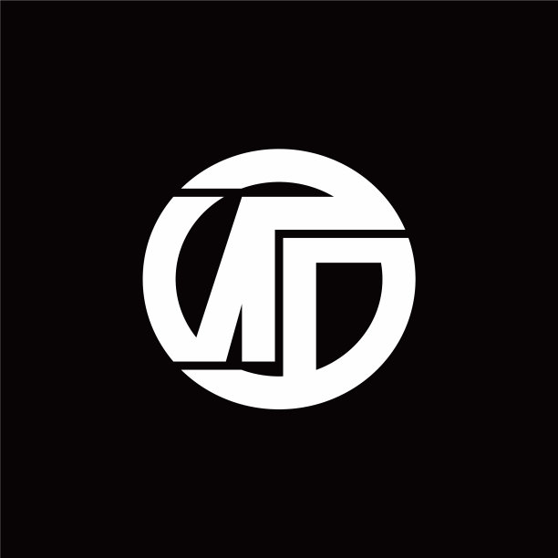 Nd标志monogram与圆形线swipe设计图片下载