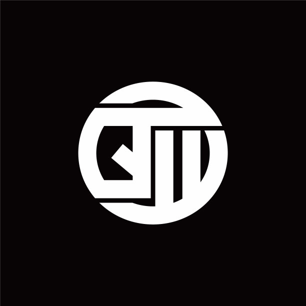 Qw标志与圆形线划痕图案图片下载