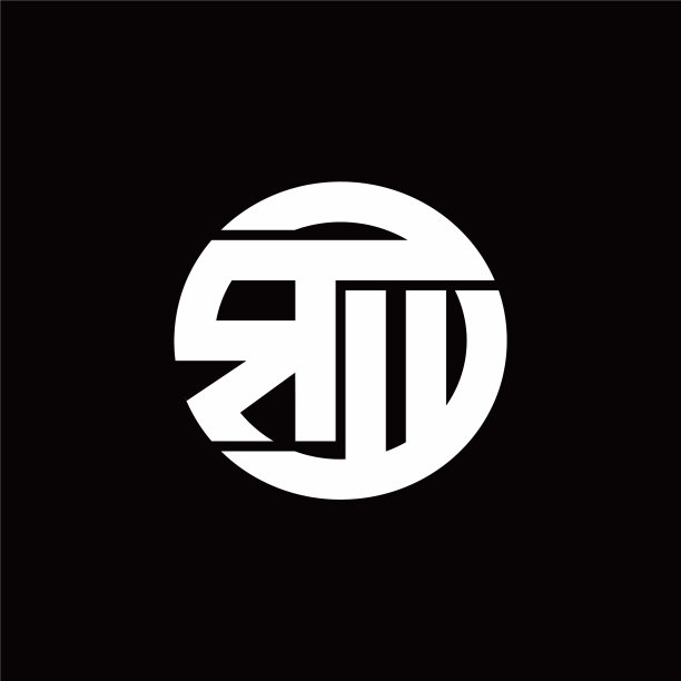 Rw标志monogram与圆形线swipe设计图片下载
