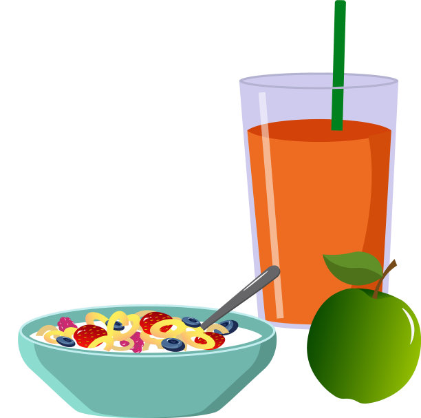 含有牛奶和浆果的健康早餐什锦早餐图片下载