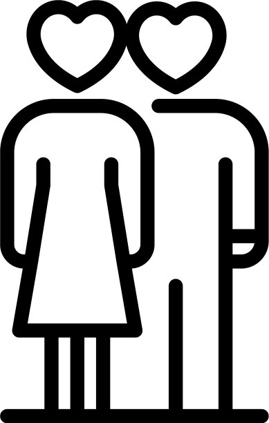 家庭爱情夫妻图标轮廓风格图片下载