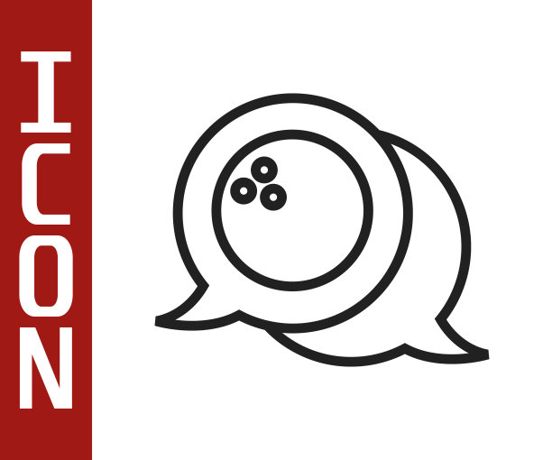 黑线保龄球图标孤立在白色背景。运动设备。向量图片下载