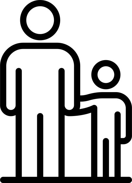 父亲与儿子图标轮廓风格图片下载
