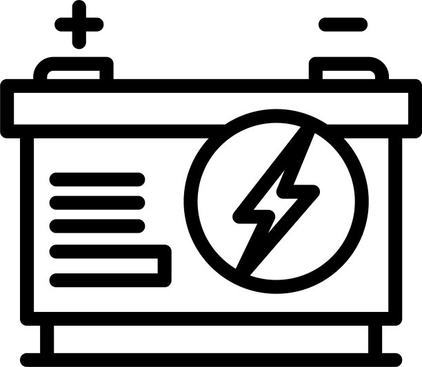 碱性汽车电池图标轮廓风格图片下载