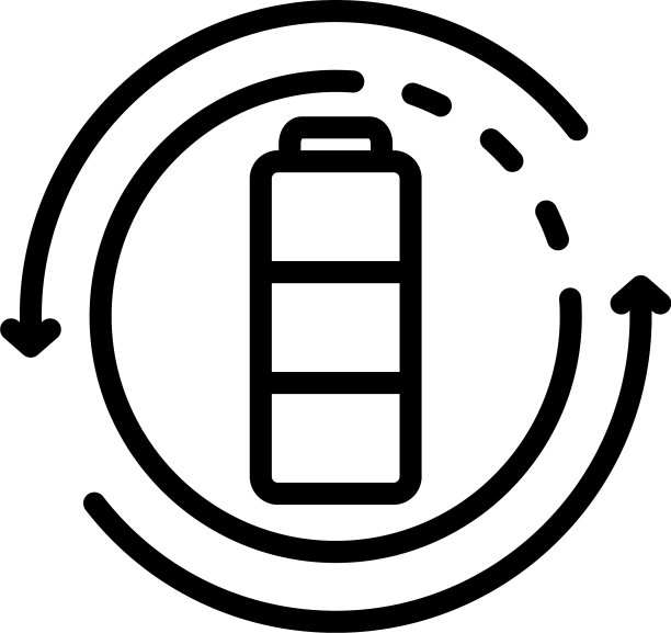 回收电池图标轮廓风格图片下载