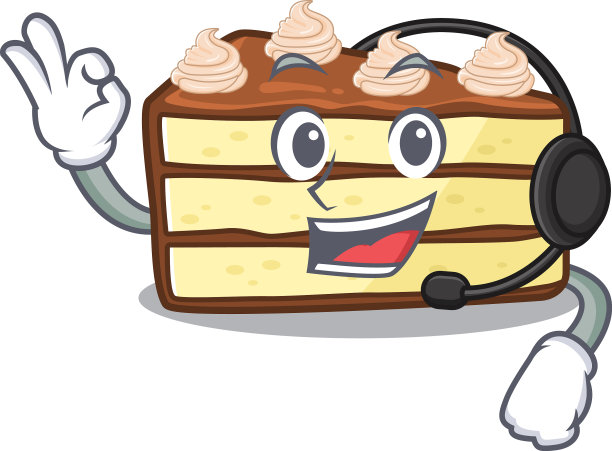 快乐巧克力片蛋糕吉祥物设计风格图片下载