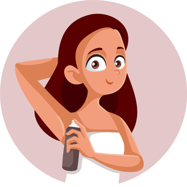 少女使用身体喷雾卡通图片下载