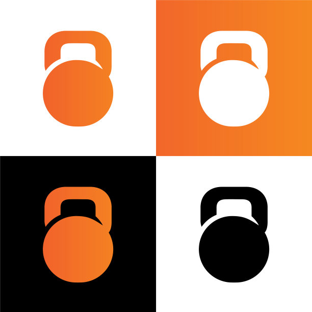 壶铃剪影标志健身俱乐部概念图片下载