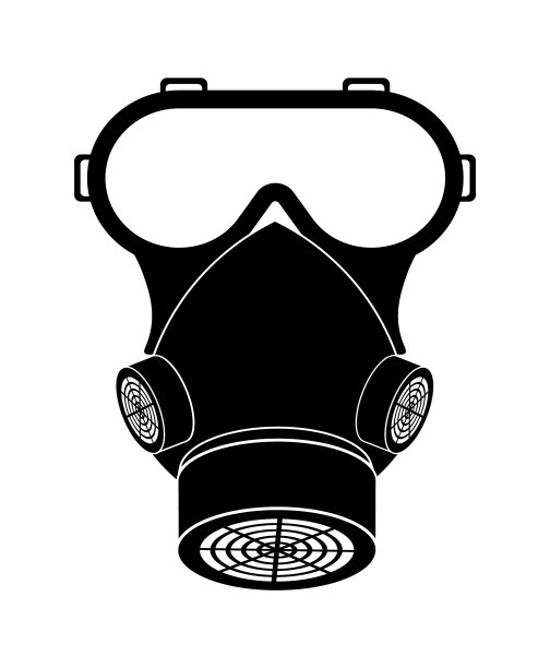 黑色呼吸防护面罩图片下载