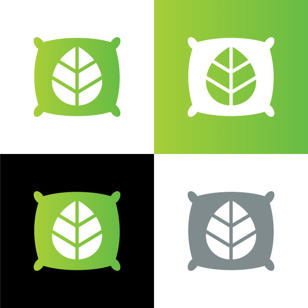 有机枕头标志概念天然枕头图标图片下载