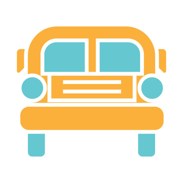 校车图标设计矢量插图图片下载