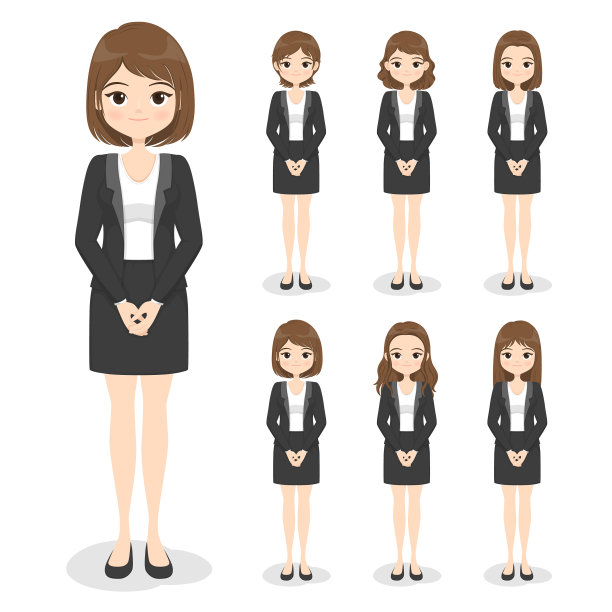 年轻的商务女性在办公室的衣服与手图片下载