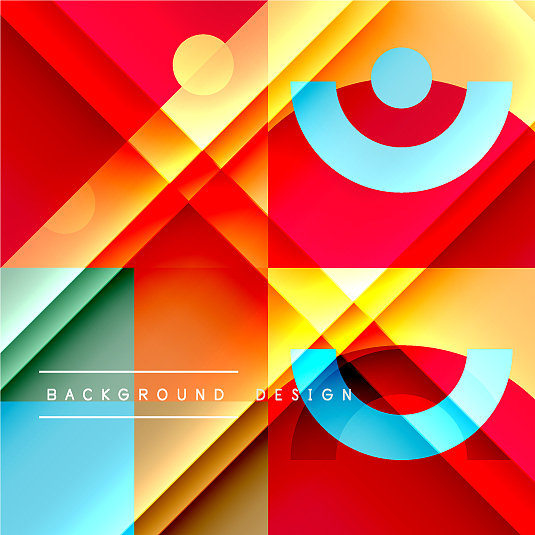 带有圆形的新孟菲斯几何图案图片下载