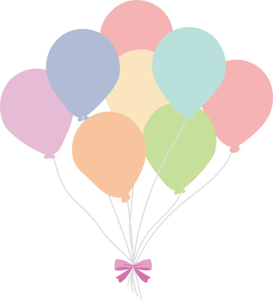 许多彩色气球的插图图片下载