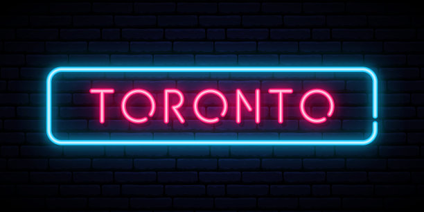 多伦多霓虹灯招牌明亮的灯光招牌横幅图片下载