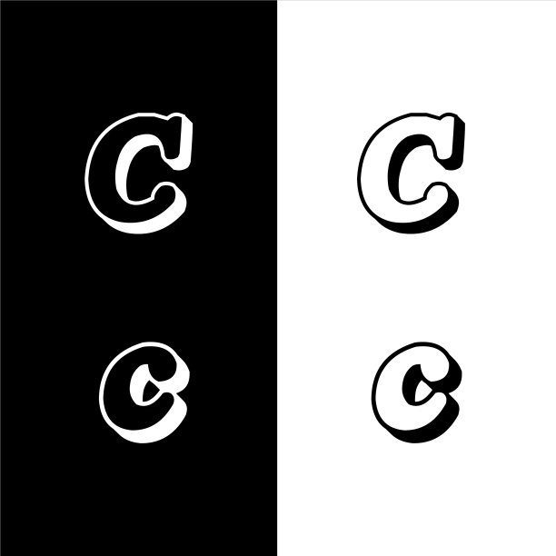 C字母标志抽象设计图片下载
