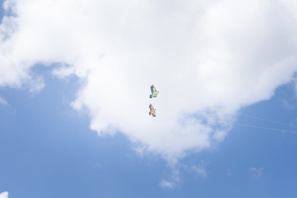 蓝天白云下的风筝图片下载