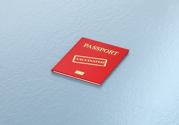 护照和Covid-19疫苗接种盖章。- - -库存图片图片下载