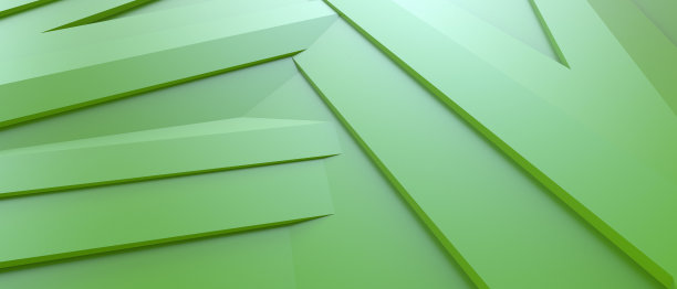 抽象的背景的未来。绿色的折纸概念和几何线条艺术。横幅，网站，复制空间- 3d渲染图片下载