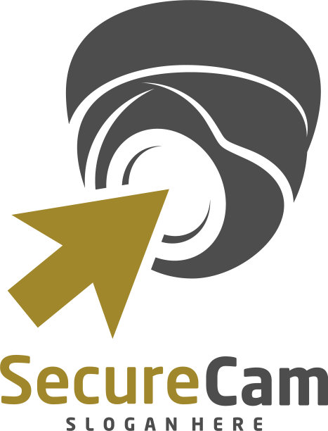 触摸监控摄像标志模板设计概念图片下载