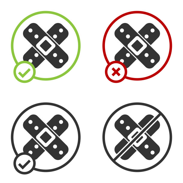 黑色交叉绷带石膏图标隔离上图片下载