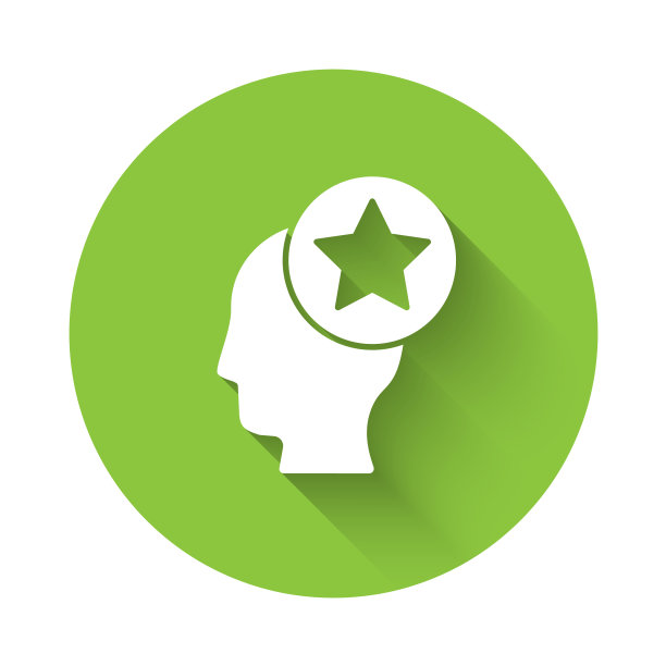 白色美国头图标孤立与长影子图片下载