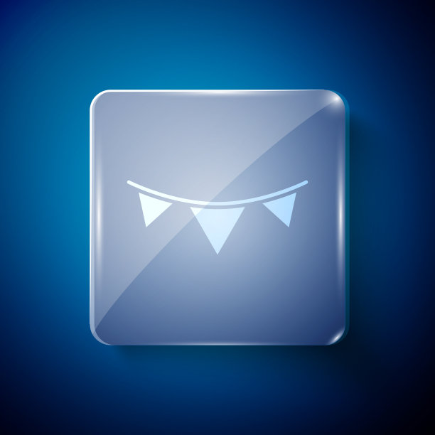 白色狂欢节花环与旗帜图标孤立上图片下载