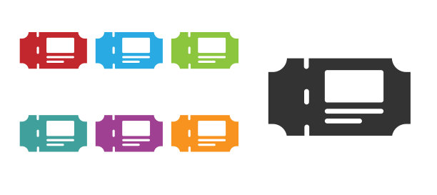 黑色博物馆门票图标孤立在白色图片下载