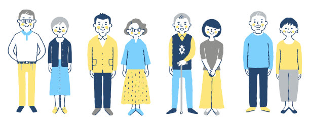 4对情侣微笑着站着图片下载