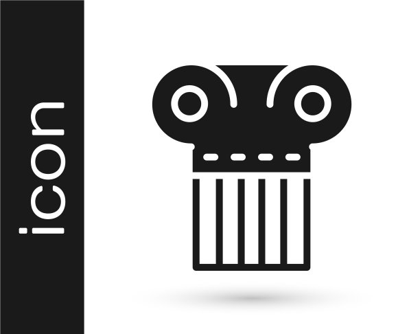 黑色古柱图标孤立在白色图片下载