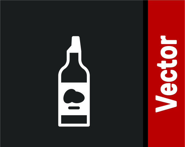 白色瓶子橄榄油图标孤立在黑色图片下载