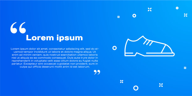 白色线男人鞋图标孤立在蓝色图片下载