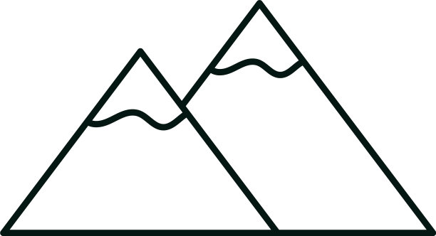 山、峰、雪景观自然线性图标图片下载