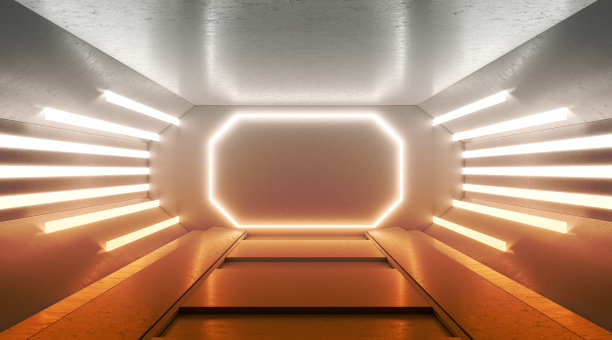 霓虹灯的未来隧道素材图片