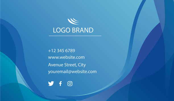 摘要蓝色名片模板图片下载