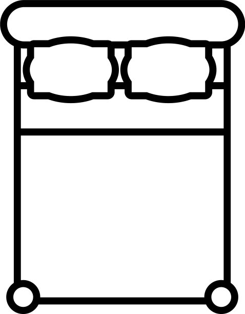 俯视图双人床图标线条风格图片下载