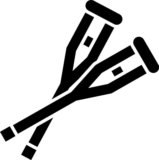 残疾人概念拐杖图标剪影图片下载
