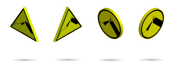 在黄色背景火上设置警告标志图片下载