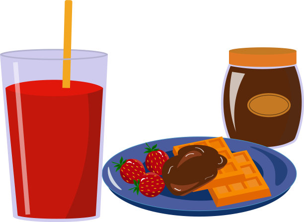 健康早餐——巧克力酱华夫饼图片下载