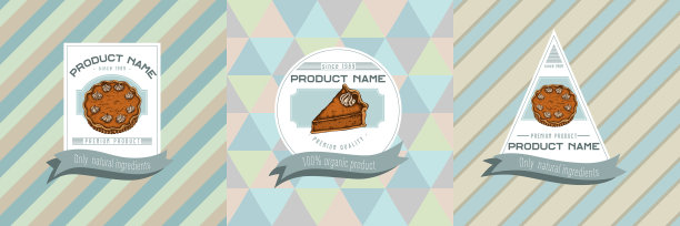 三种颜色的南瓜标签图片下载