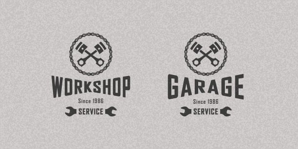 一套彩色插图的链条，活塞，扳手和文本的背景与纹理。图片下载