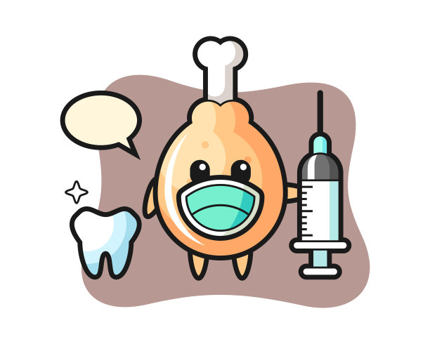 吉祥物人物炸鸡扮演牙医图片下载