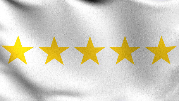 五星旗或五星旗标志符号。最好的质量。三维渲染插图的挥舞标志符号。图片下载