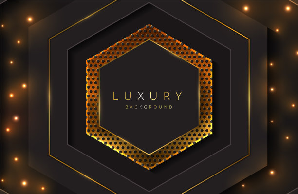 现实的3d未来主义框架背景金图片下载